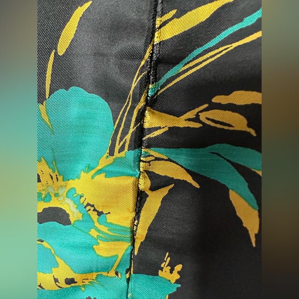 Beautiful Banana Republic Black Dress with Yellow and Teal Flowers, Size… - Picture 3 of 8